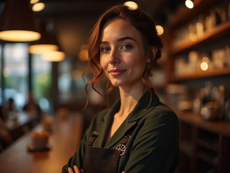 Restaurant team member in professional workplace moment demonstrating restaurant.