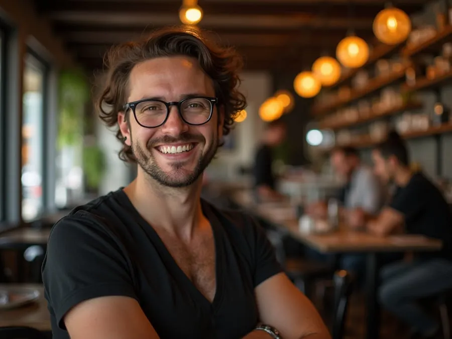 Restaurant team member in professional workplace moment demonstrating restaurant.