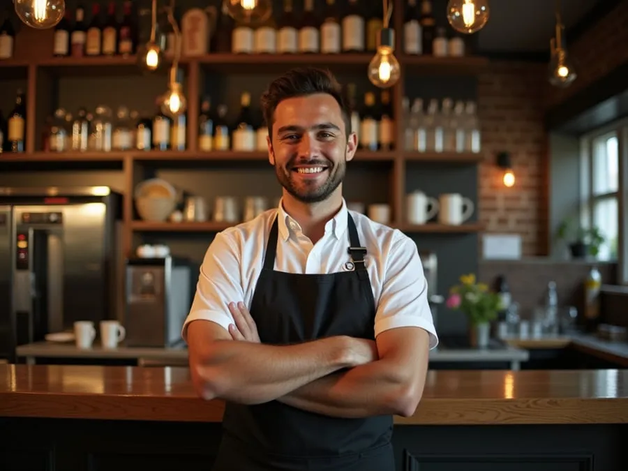 Restaurant team member in professional workplace moment demonstrating restaurant.
