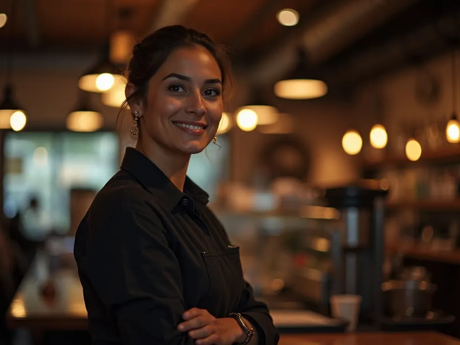 Restaurant team member in professional workplace moment demonstrating restaurant.