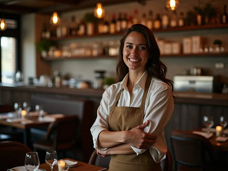Restaurant team member in professional workplace moment demonstrating restaurant.