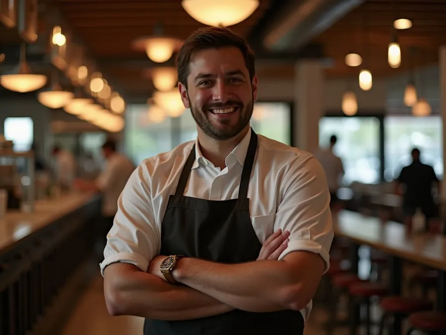 Restaurant team member in professional workplace moment demonstrating restaurant.